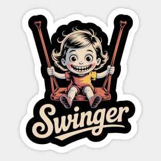 Swinger – Creepy Cute Retro Swing Girl Sticker